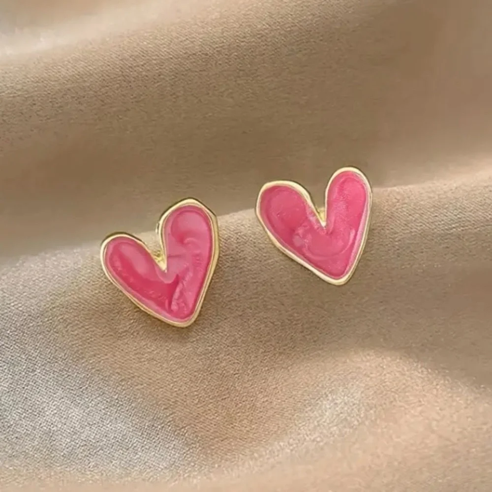 ✨HOST PICK!✨Free People Pink Heart Gold Post Earrings